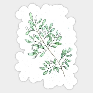 Olive leaf branch - Botanical water colour Sticker